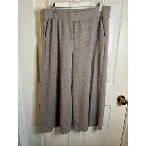 Gibson Look Women's Pants Grey Cropped Wide Leg Size Large NWT